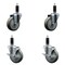 Service Caster 4'' Gray Poly Wheel Swivel 1-1/8'' Expanding Stem Caster Set 2 Brakes, 4PK SCC-EX20S414-PPUB-2-TLB-2-118 - alternate 1